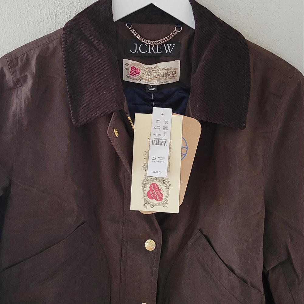 J. Crew Short Barn Jacket in English Ripstop Cotton - Mossy Brown - Picture 9 of 15